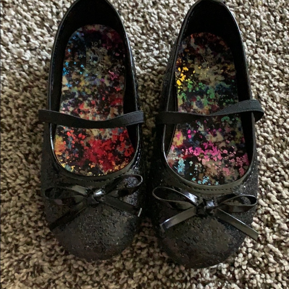 Black sparkle flats